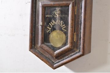 和製アンティーク　銓工舎(SENKOSHA)　MADE(Y)TOKYO　TRADE(S)MARK　BESTANSONIA CLOCK　古い木味が魅力的な掛け時計(柱時計、古時計、八角時計、振り子時計)(R-072421)