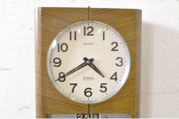 和製アンティーク　SEIKO　Sonola(セイコー・ソノーラ)　TRANSISTOR(トランジスタ)　昭和レトロ　昔懐かしい雰囲気の掛け時計(柱時計、古時計、振り子時計、トランジスタ時計)(R-072423)