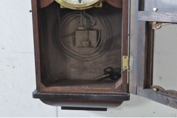 和製アンティーク　Meiji(明治時計社)　昭和レトロな雰囲気溢れる掛け時計(柱時計、古時計、振り子時計)(R-072427)