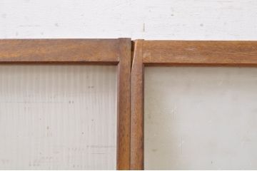 アンティーク建具　どこか懐かしい雰囲気漂うモールガラス窓4枚セット(引き戸、ガラス戸)(R-072445)