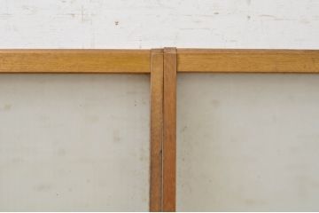 アンティーク建具　どこか懐かしい雰囲気漂うモールガラス窓4枚セット(引き戸、ガラス戸)(R-072445)