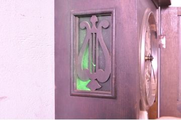 和製アンティーク　加賀屋商店　RUBY(ルビー)　クラシカル　両サイドの色ガラスが素敵な掛け時計(柱時計、古時計、振り子時計)(R-072447)