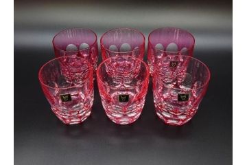 カガミクリスタル　KAGAMI CRYSTAL　鮮やかな色彩と繊細なカットが魅力的なデカンタセット(デキャンタ、グラス6客、ガラス、硝子、ロックグラス、水差し、酒器)(R-072467)