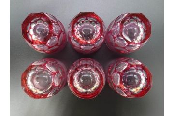 カガミクリスタル　KAGAMI CRYSTAL　鮮やかな色彩と繊細なカットが魅力的なデカンタセット(デキャンタ、グラス6客、ガラス、硝子、ロックグラス、水差し、酒器)(R-072467)