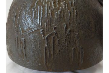 未使用　南部　名工　佐藤秀次郎　秀山作　味わい深い風合いが魅力的な鉄瓶(湯沸、湯瓶、茶道具、茶器、共箱付き)(R-072470)