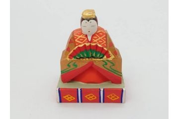 奈良人形　一刀彫　染川宗進(白鹿園)　五段　十五人揃　小さくて可愛らしい雛人形(ひな人形、雛壇、段飾、木製、木彫り、置物、共箱付き)(R-072471)