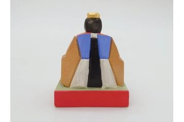 奈良人形　一刀彫　染川宗進(白鹿園)　五段　十五人揃　小さくて可愛らしい雛人形(ひな人形、雛壇、段飾、木製、木彫り、置物、共箱付き)(R-072471)