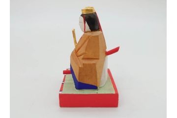 奈良人形　一刀彫　染川宗進(白鹿園)　五段　十五人揃　小さくて可愛らしい雛人形(ひな人形、雛壇、段飾、木製、木彫り、置物、共箱付き)(R-072471)