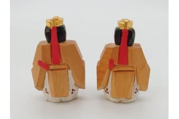 奈良人形　一刀彫　染川宗進(白鹿園)　五段　十五人揃　小さくて可愛らしい雛人形(ひな人形、雛壇、段飾、木製、木彫り、置物、共箱付き)(R-072471)