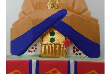 奈良人形　一刀彫　染川宗進(白鹿園)　五段　十五人揃　小さくて可愛らしい雛人形(ひな人形、雛壇、段飾、木製、木彫り、置物、共箱付き)(R-072471)