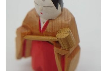 奈良人形　一刀彫　染川宗進(白鹿園)　五段　十五人揃　小さくて可愛らしい雛人形(ひな人形、雛壇、段飾、木製、木彫り、置物、共箱付き)(R-072471)