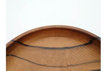 黒柿無垢材　素朴な木味がぬくもりを感じる丸盆(トレイ、トレー、お盆)(R-072474)