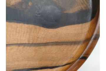 黒柿無垢材　素朴な木味がぬくもりを感じる丸盆(トレイ、トレー、お盆)(R-072474)