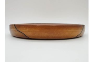 黒柿無垢材　素朴な木味がぬくもりを感じる丸盆(トレイ、トレー、お盆)(R-072474)