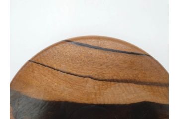 黒柿無垢材　素朴な木味がぬくもりを感じる丸盆(トレイ、トレー、お盆)(R-072474)