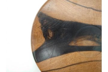 黒柿無垢材　素朴な木味がぬくもりを感じる丸盆(トレイ、トレー、お盆)(R-072474)