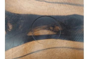 黒柿無垢材　素朴な木味がぬくもりを感じる丸盆(トレイ、トレー、お盆)(R-072474)