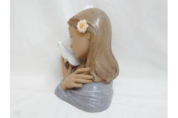 スペイン　リヤドロ　LLADRO　平和の思想　THOUGHTS OF PEACE　約37cm　細部まで丁寧につくられた優美で華麗なフィギュリン(陶器人形、置物、オブジェ、女の子、鳩、箱付き)(R-072476)
