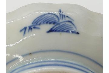 江戸後期〜幕末　伊万里　染付　山水図　約11cm　3.6寸　繊細な絵付けが食卓のアクセントになる小皿5枚セット(和皿、深皿、和食器、三寸六分)(R-072479)