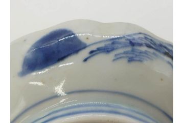 江戸後期〜幕末　伊万里　染付　山水図　約11cm　3.6寸　繊細な絵付けが食卓のアクセントになる小皿5枚セット(和皿、深皿、和食器、三寸六分)(R-072479)