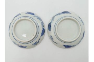 江戸後期〜幕末　伊万里　染付　山水図　約11cm　3.6寸　繊細な絵付けが食卓のアクセントになる小皿5枚セット(和皿、深皿、和食器、三寸六分)(R-072479)