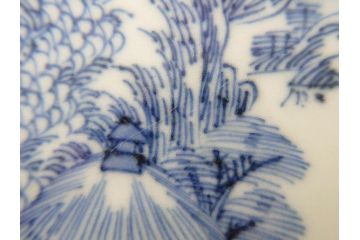 江戸後期〜幕末　伊万里　染付　山水図　約11cm　3.6寸　繊細な絵付けが食卓のアクセントになる小皿5枚セット(和皿、深皿、和食器、三寸六分)(R-072479)