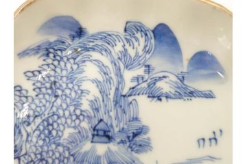 江戸後期〜幕末　伊万里　染付　山水図　約11cm　3.6寸　繊細な絵付けが食卓のアクセントになる小皿5枚セット(和皿、深皿、和食器、三寸六分)(R-072480)