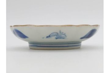 江戸後期〜幕末　伊万里　染付　山水図　約11cm　3.6寸　繊細な絵付けが食卓のアクセントになる小皿5枚セット(和皿、深皿、和食器、三寸六分)(R-072480)
