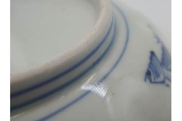 江戸後期〜幕末　伊万里　染付　山水図　約11cm　3.6寸　繊細な絵付けが食卓のアクセントになる小皿5枚セット(和皿、深皿、和食器、三寸六分)(R-072480)