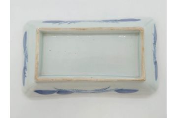 江戸後期〜幕末　伊万里　染付　約21cm　6.7寸　大胆に描かれた山水図に魅了される長皿3枚セット(角皿、和皿、和食器、六寸七分)(R-072481)