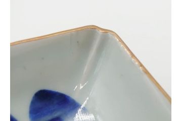 江戸後期〜幕末　伊万里　染付　約21cm　6.7寸　大胆に描かれた山水図に魅了される長皿3枚セット(角皿、和皿、和食器、六寸七分)(R-072482)