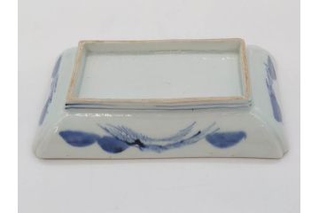 江戸後期〜幕末　伊万里　染付　約21cm　6.7寸　大胆に描かれた山水図に魅了される長皿3枚セット(角皿、和皿、和食器、六寸七分)(R-072482)