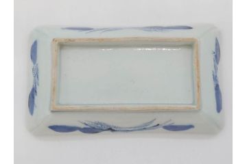 江戸後期〜幕末　伊万里　染付　約21cm　6.7寸　大胆に描かれた山水図に魅了される長皿3枚セット(角皿、和皿、和食器、六寸七分)(R-072482)