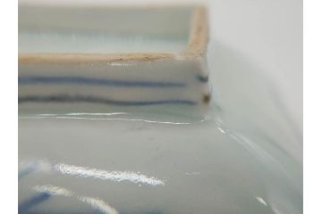 江戸後期〜幕末　伊万里　染付　約21cm　6.7寸　大胆に描かれた山水図に魅了される長皿3枚セット(角皿、和皿、和食器、六寸七分)(R-072482)