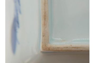 江戸後期〜幕末　伊万里　染付　約21cm　6.7寸　大胆に描かれた山水図に魅了される長皿3枚セット(角皿、和皿、和食器、六寸七分)(R-072482)
