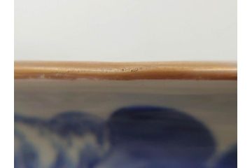江戸後期〜幕末　伊万里　染付　約21cm　6.7寸　大胆に描かれた山水図に魅了される長皿3枚セット(角皿、和皿、和食器、六寸七分)(R-072482)