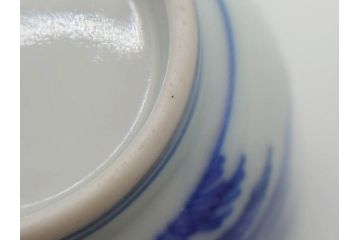 江戸後期〜幕末　伊万里　染付　山水図　金の縁となめらかなフォルムが素敵な猪口5客セット(おちょこ、ぐい呑み、酒器、和食器)(R-072486)