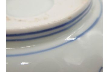 江戸後期〜幕末　伊万里　染付　山水図　約14cm　4.4寸　細やかな意匠が施された上品な雰囲気を高めるなます皿5枚セット(深皿、和皿、和食器、四寸四分)(R-072487)