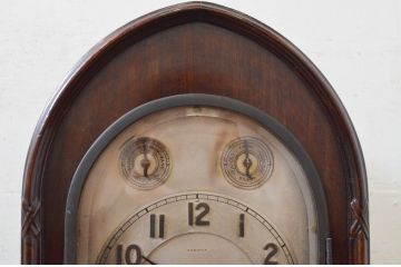 アンティーク時計　アメリカ製　ANSONIA(アンソニア)社　レトロ　特徴あるデザインが魅力の置き時計(置き時計、古時計)(R-072503)
