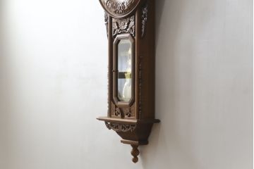 和製アンティーク　REGULATOR A　クォーツ式　特大!! 繊細な彫刻が目を惹く掛け時計(柱時計、古時計、振り子時計)(R-072512)