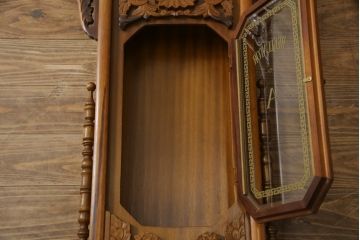 和製アンティーク　REGULATOR A　クォーツ式　特大!! 繊細な彫刻が目を惹く掛け時計(柱時計、古時計、振り子時計)(R-072512)