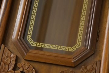 和製アンティーク　REGULATOR A　クォーツ式　特大!! 繊細な彫刻が目を惹く掛け時計(柱時計、古時計、振り子時計)(R-072512)