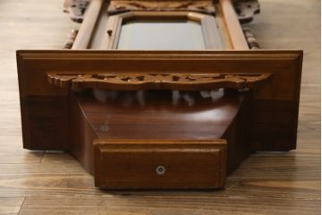 和製アンティーク　REGULATOR A　クォーツ式　特大!! 繊細な彫刻が目を惹く掛け時計(柱時計、古時計、振り子時計)(R-072512)