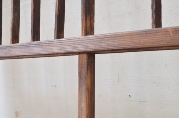 アンティーク建具　レトロな空間を演出する格子入り障子戸2枚セット(引き戸、格子戸、格子帯戸)(R-072514)