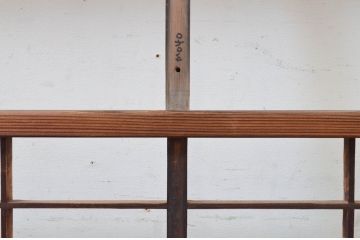 アンティーク建具　レトロな空間を演出する格子入り障子戸2枚セット(引き戸、格子戸、格子帯戸)(R-072514)