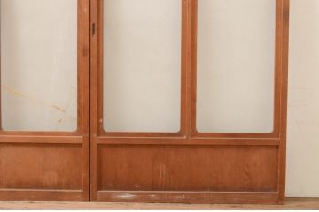 アンティーク建具　趣のある和の空間を演出するガラス戸2枚セット(引き戸)(R-072515)