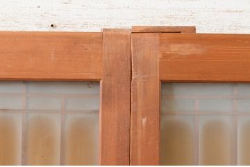 アンティーク建具　趣のある和の空間を演出するガラス戸2枚セット(引き戸)(R-072515)