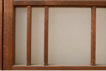 アンティーク建具　風情のある佇まいが魅力的な格子入りガラス戸2枚セット(引き戸、格子戸、ガラス帯戸)(R-072516)