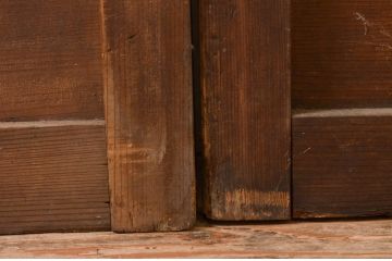 アンティーク建具　風情のある佇まいが魅力的な格子入りガラス戸2枚セット(引き戸、格子戸、ガラス帯戸)(R-072516)