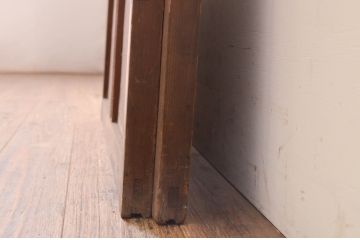 アンティーク建具　風情のある佇まいが魅力的な格子入りガラス戸2枚セット(引き戸、格子戸、ガラス帯戸)(R-072516)